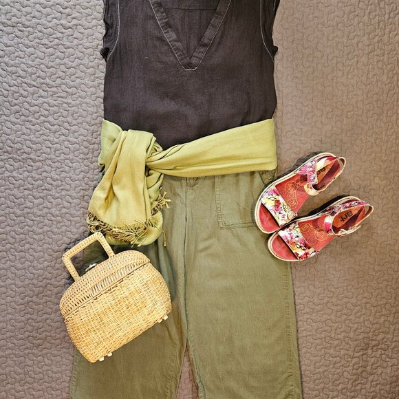 Joe Fresh Charcoal Linen Blouse - Picture 1 of 7